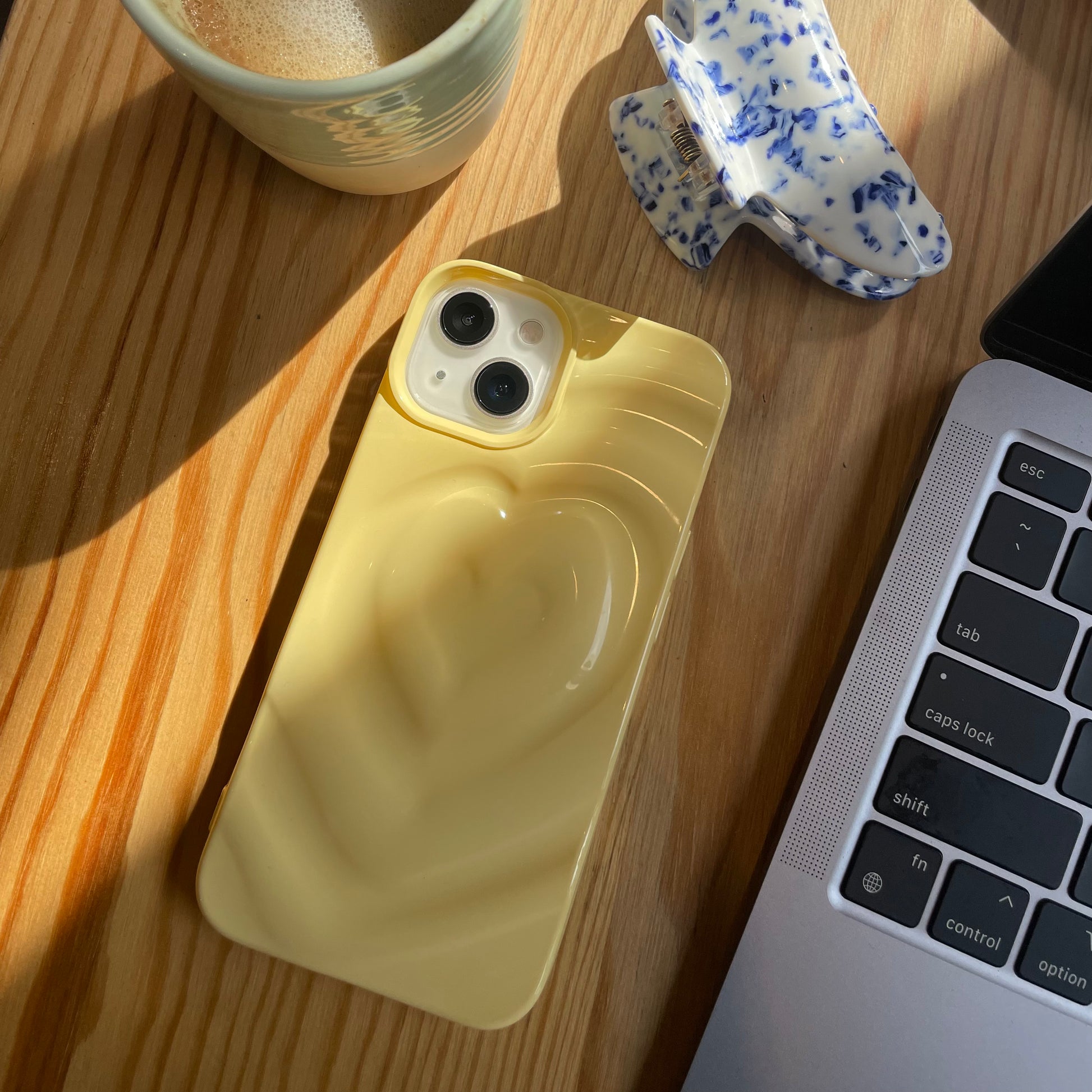 Glossy Love iPhone Case (Sunny Yellow with 3D Heart Waves) – INSPO CASES Glossy Love iPhone Case (Sunny Yellow with 3D Heart Waves) – INSPO CASES