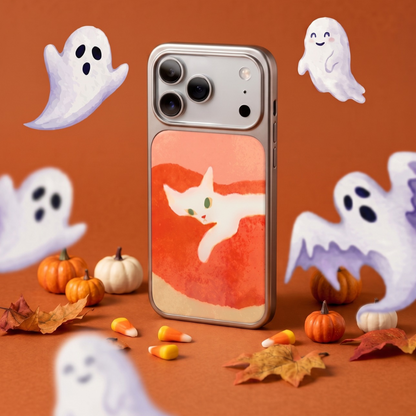 Siesta – White Cat Art Case for iPhone
