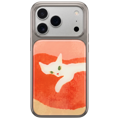 Siesta – White Cat Art Case for iPhone