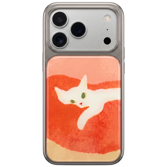 Siesta – White Cat Art Case for iPhone